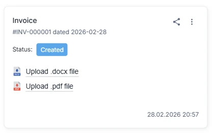 Document mini-card in ZoriCRM
