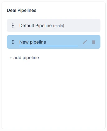Adding a new pipeline in ZoriCRM
